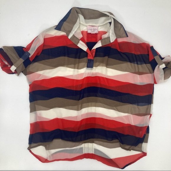 Romeo and Juliet off the shoulder loose fitting collared shirt size small - Picture 3 of 8